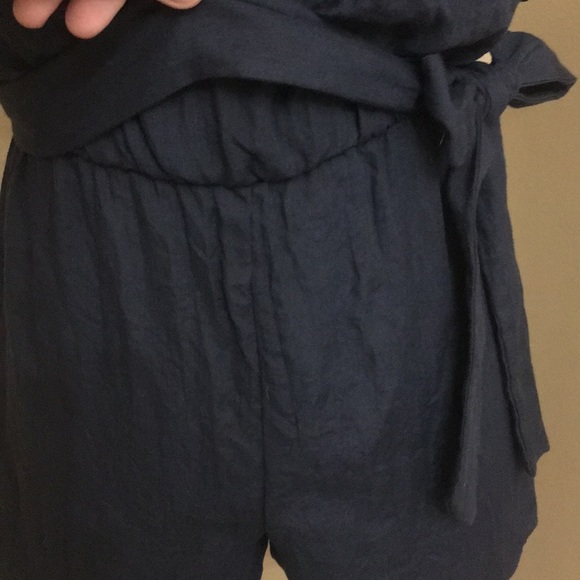 NWT A. BYER blue off the shoulder strap romper - Picture 13 of 13